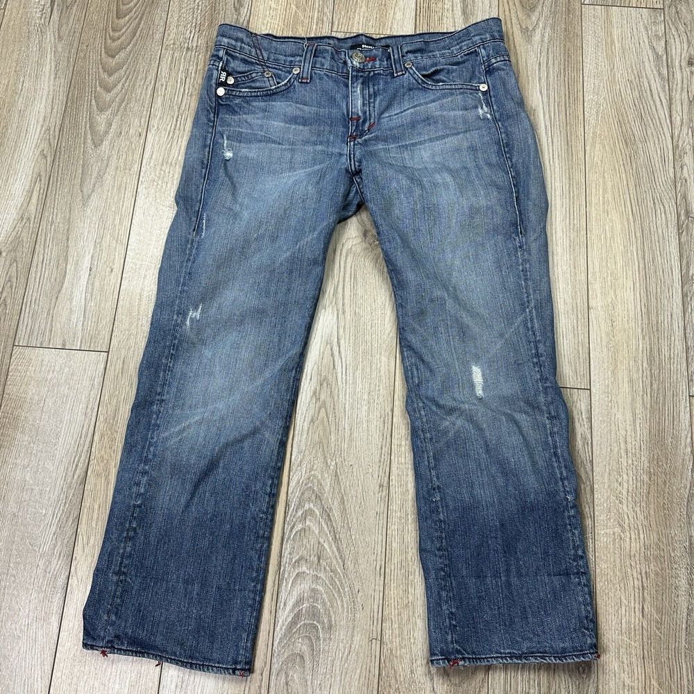 rock republic jeans womens 28 Medium Wash Distressed Blue Denim